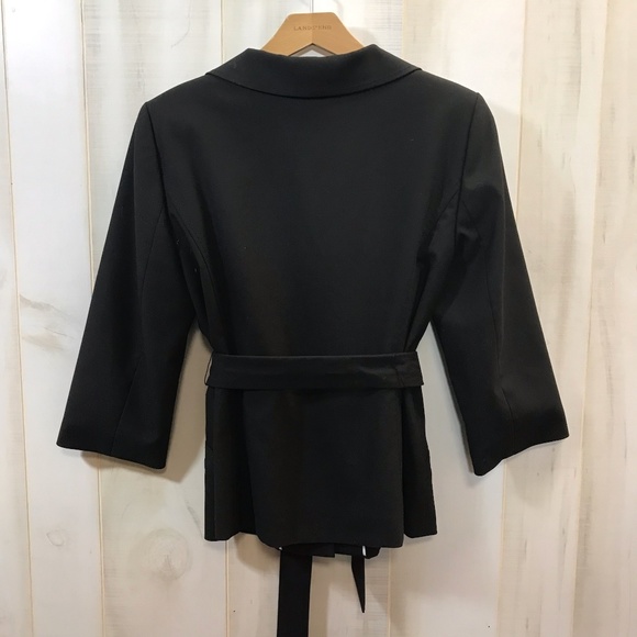 Semantiks Black Blazer Belted Jacket 8 Pockets - Picture 2 of 3